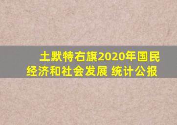 土默特右旗2020年国民经济和社会发展 统计公报